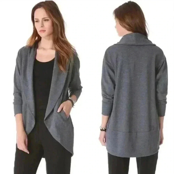 Theory 'Kolma' Knit Shawl Neck Cardigan in Gray Size Small - Picture 1 of 2